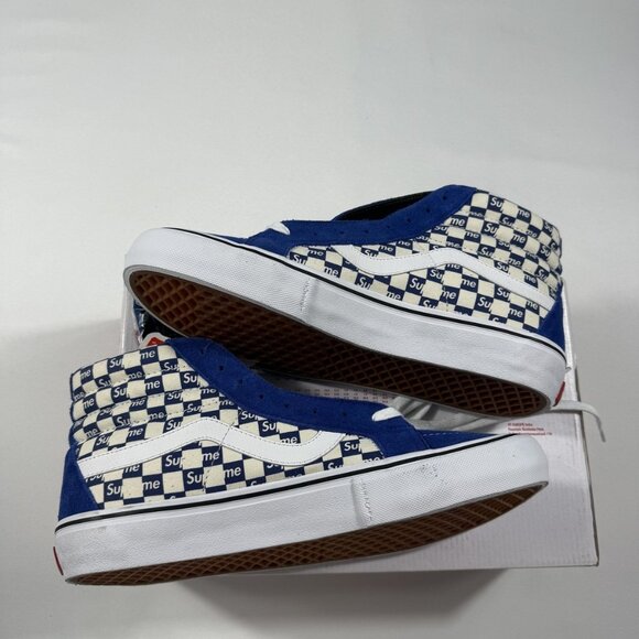 New Vans Supreme Checkers Sk8-Hi Reissue Pro Shoes Mens Size 11.5 Blue White main image 12